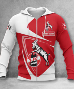 1. FC Köln Hoodie Zip Herren | Effzeh Kapuzenjacke mit Reißverschluss WINA17704