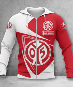 1. FSV Mainz 05 Hoodie Zip Herren | Mainz 05 Kapuzenjacke mit Reißverschluss WINA17705