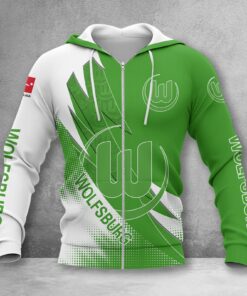 VfL Wolfsburg Hoodie Zip Herren | WOB Kapuzenjacke mit Reißverschluss WINA23169