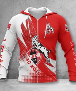 1. FC Köln Hoodie Zip Herren | Effzeh Kapuzenjacke mit Reißverschluss WINA23154