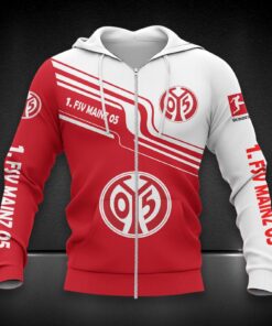 1. FSV Mainz 05 Hoodie Zip Herren | Mainz 05 Kapuzenjacke mit Reißverschluss DDQQA80213