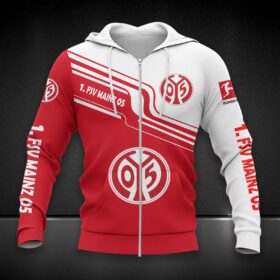 1. FSV Mainz 05 Hoodie Zip Herren | Mainz 05 Kapuzenjacke mit Reißverschluss DDQQA80213