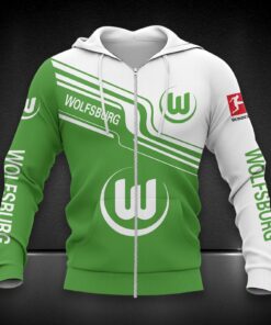 VfL Wolfsburg Hoodie Zip Herren | WOB Kapuzenjacke mit Reißverschluss DDQQA80228