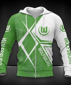 VfL Wolfsburg Hoodie Zip Herren | WOB Kapuzenjacke mit Reißverschluss DDQQA90228