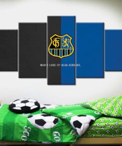 Alternative view of 1. FC Saarbrücken Blau-Schwarzer Hintergrund Leinwandbilder