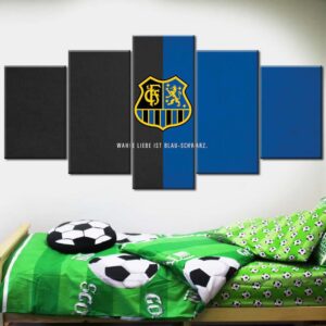 Alternative view of 1. FC Saarbrücken Blau-Schwarzer Hintergrund Leinwandbilder
