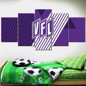 Alternative view of VfL Osnabrück Lila-Weißer Linienhintergrund Leinwandbilder