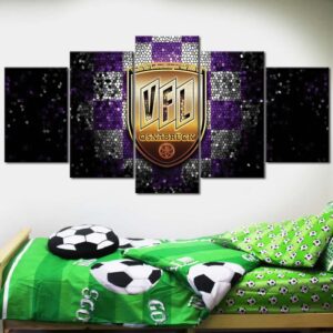 Alternative view of VfL Osnabrück Violett-Weiß Kariert Leinwandbilder
