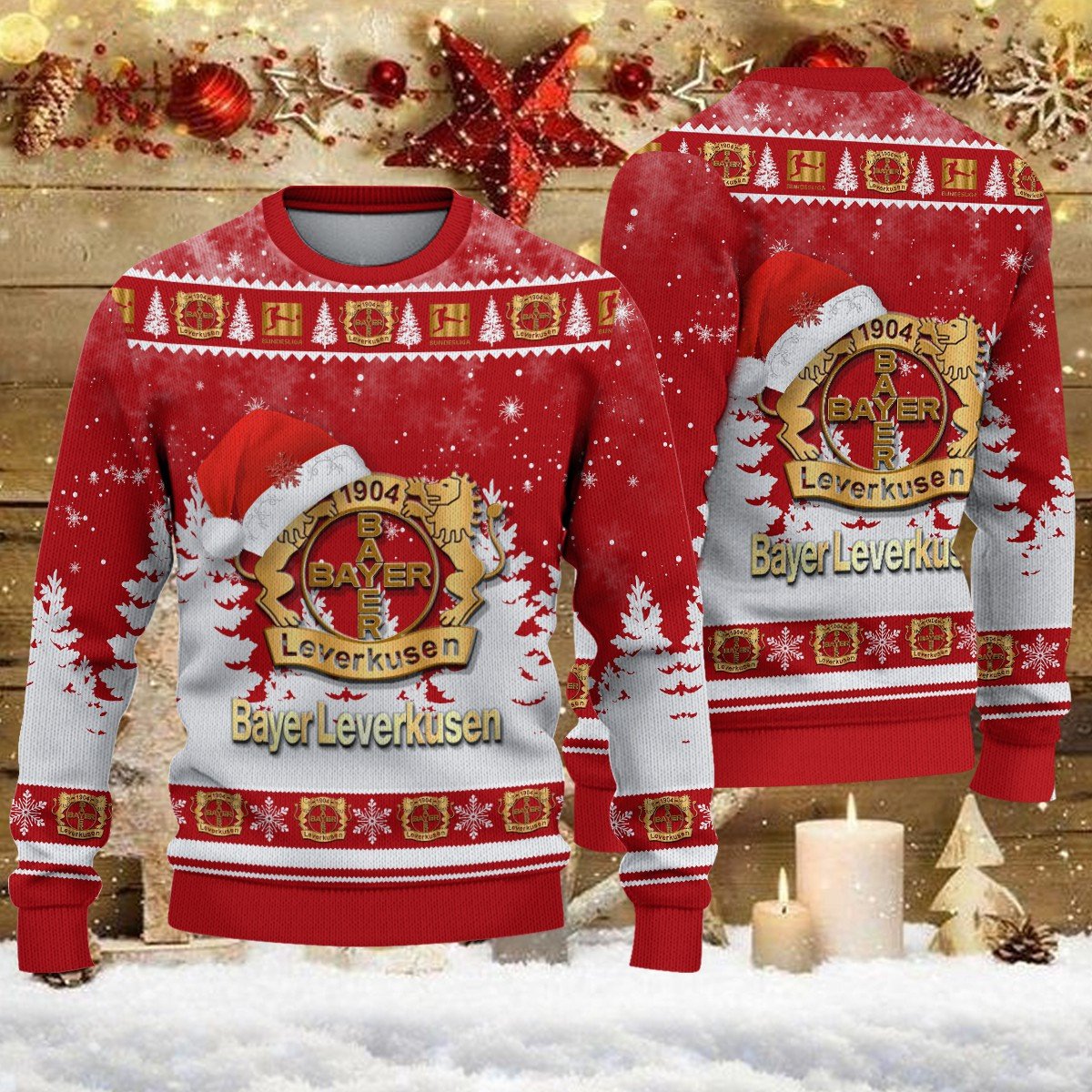 Weihnachtspullover Bayer 04 Leverkusen – Ugly Christmas Sweater