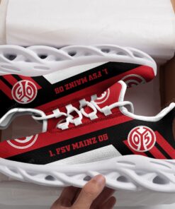 Alternative view of 1. FSV Mainz 05 Logo Schwarz Streifenmuster Schuhe