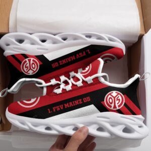 Alternative view of 1. FSV Mainz 05 Logo Schwarz Streifenmuster Schuhe