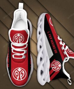 1. FSV Mainz 05 Logo Schwarz Streifenmuster Schuhe