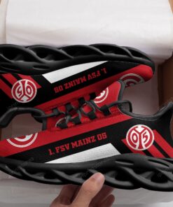 Alternative view of 1. FSV Mainz 05 Logo Schwarz Streifenmuster Schuhe