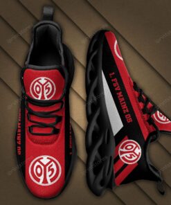 1. FSV Mainz 05 Logo Schwarz Streifenmuster Schuhe