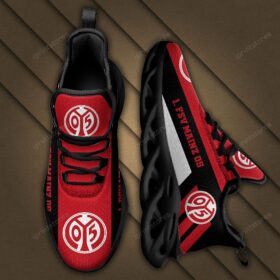 1. FSV Mainz 05 Logo Schwarz Streifenmuster Schuhe