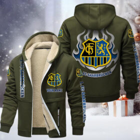 FC Saarbrucken Gefütterte Kapuzenjacke – FCS Samt Zip-Hoodie