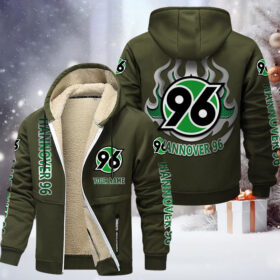 Hannover 96 Gefütterte Kapuzenjacke – H96 Samt Zip-Hoodie