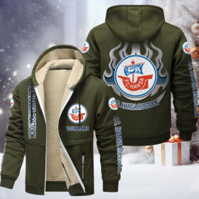 Hansa Rostock Gefütterte Kapuzenjacke – FCH Samt Zip-Hoodie