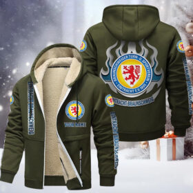 Eintracht Braunschweig Gefütterte Kapuzenjacke – BTSV Samt Zip-Hoodie