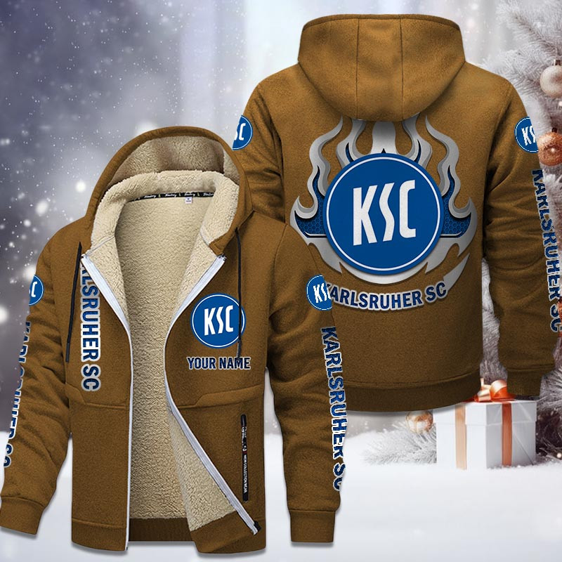 Karlsruher SC Gefütterte Kapuzenjacke - KSC Samt Zip-Hoodie – Bild 4
