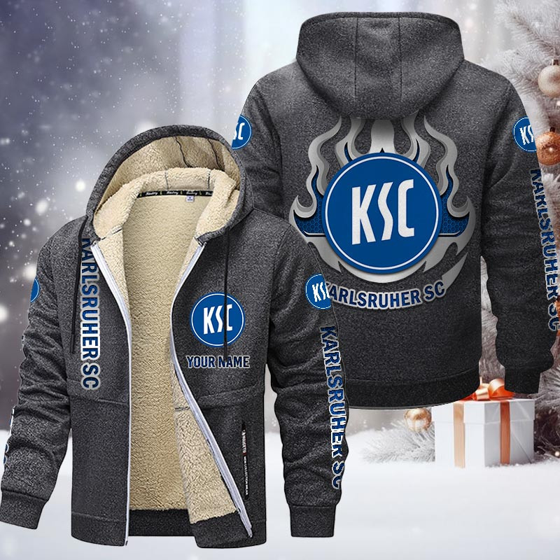 Karlsruher SC Gefütterte Kapuzenjacke - KSC Samt Zip-Hoodie – Bild 5