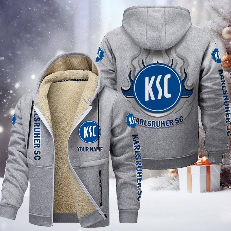 Karlsruher SC Gefütterte Kapuzenjacke - KSC Samt Zip-Hoodie – Bild 6