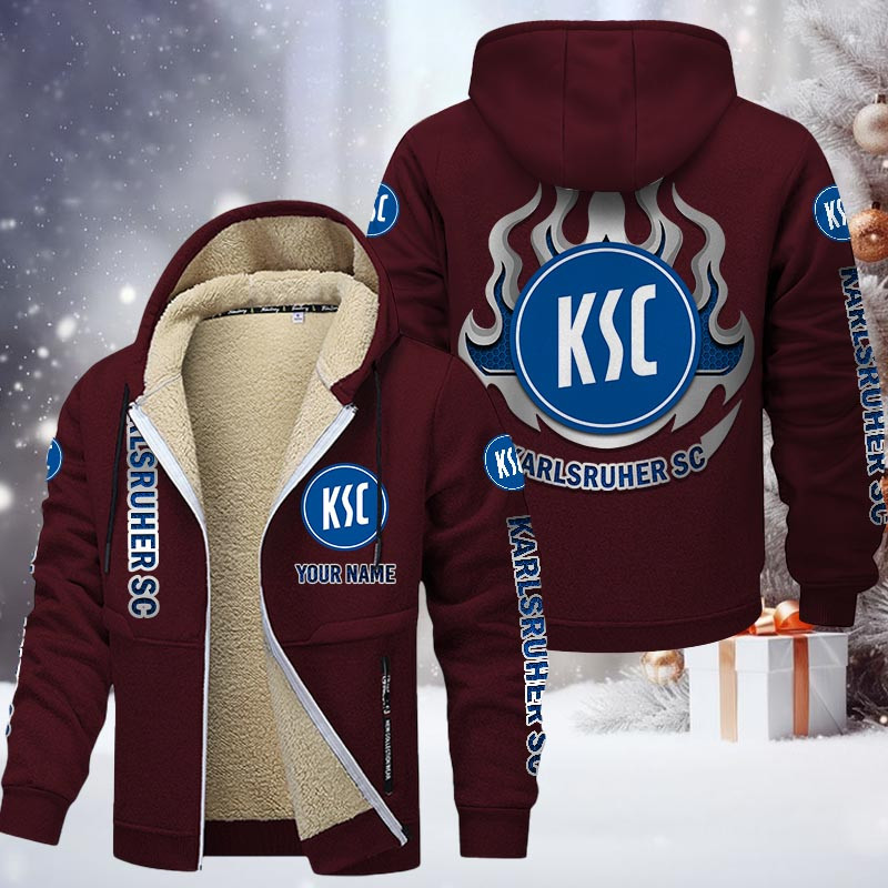 Karlsruher SC Gefütterte Kapuzenjacke - KSC Samt Zip-Hoodie – Bild 10