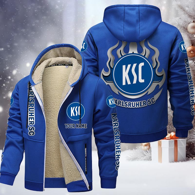 Karlsruher SC Gefütterte Kapuzenjacke - KSC Samt Zip-Hoodie – Bild 8