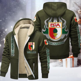 FC Augsburg Gefütterte Kapuzenjacke – FCA Samt Zip-Hoodie