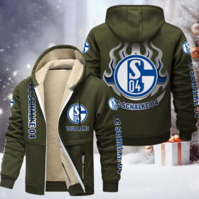 FC Schalke 04 Gefütterte Kapuzenjacke – S04 Samt Zip-Hoodie