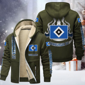 Hamburger SV Gefütterte Kapuzenjacke – HSV Samt Zip-Hoodie