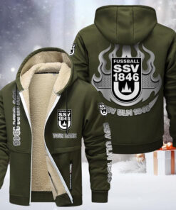 SSV Ulm 1846 Fussball Gefütterte Kapuzenjacke - ULM Samt Zip-Hoodie