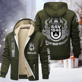 SSV Ulm 1846 Fussball Gefütterte Kapuzenjacke – ULM Samt Zip-Hoodie