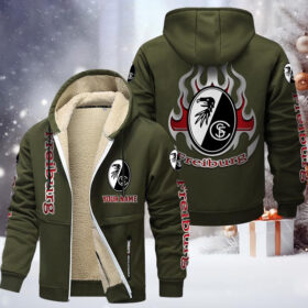 SC Freiburg Gefütterte Kapuzenjacke – SCF Samt Zip-Hoodie