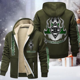 Borussia Monchengladbach Gefütterte Kapuzenjacke – BMG Samt Zip-Hoodie