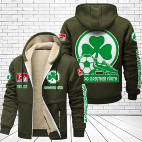 SpVgg Greuther Furth Gefütterte Kapuzenjacke – SGF Samt Zip-Hoodie