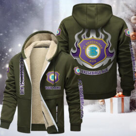 Erzgebirge Aue Gefütterte Kapuzenjacke – FCE Samt Zip-Hoodie