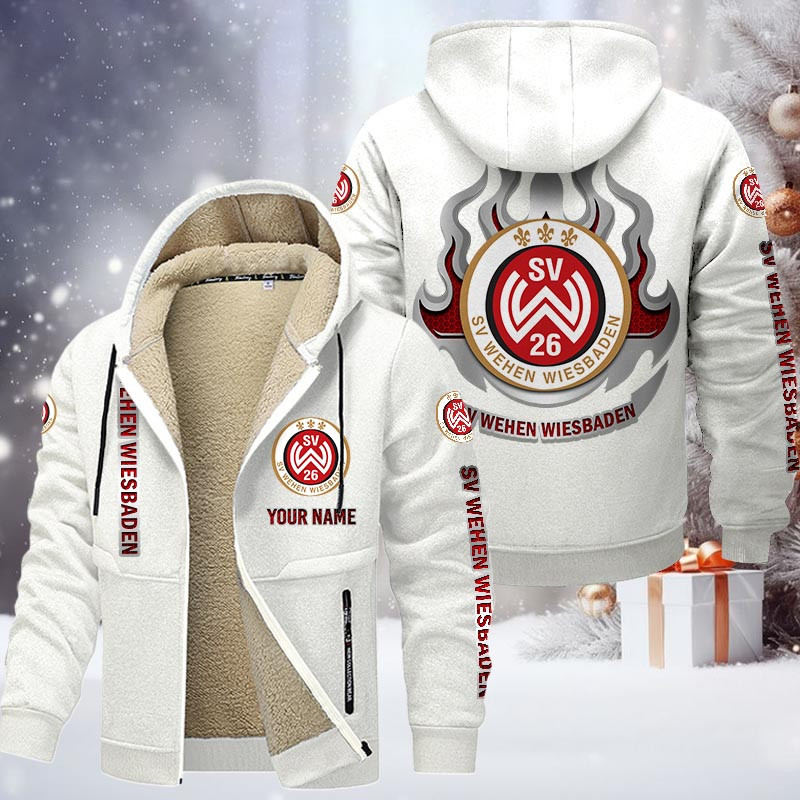 Wehen Wiesbaden Gefütterte Kapuzenjacke - SVW Samt Zip-Hoodie – Bild 9
