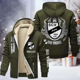 SC Verl Gefütterte Kapuzenjacke – SCV Samt Zip-Hoodie