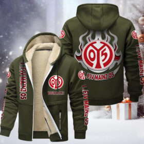1. FSV Mainz 05 Gefütterte Kapuzenjacke – M05 Samt Zip-Hoodie