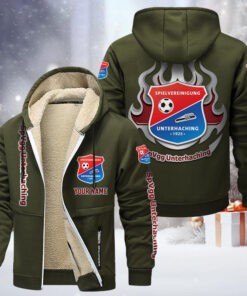 SpVgg Unterhaching Gefütterte Kapuzenjacke - UNT Samt Zip-Hoodie